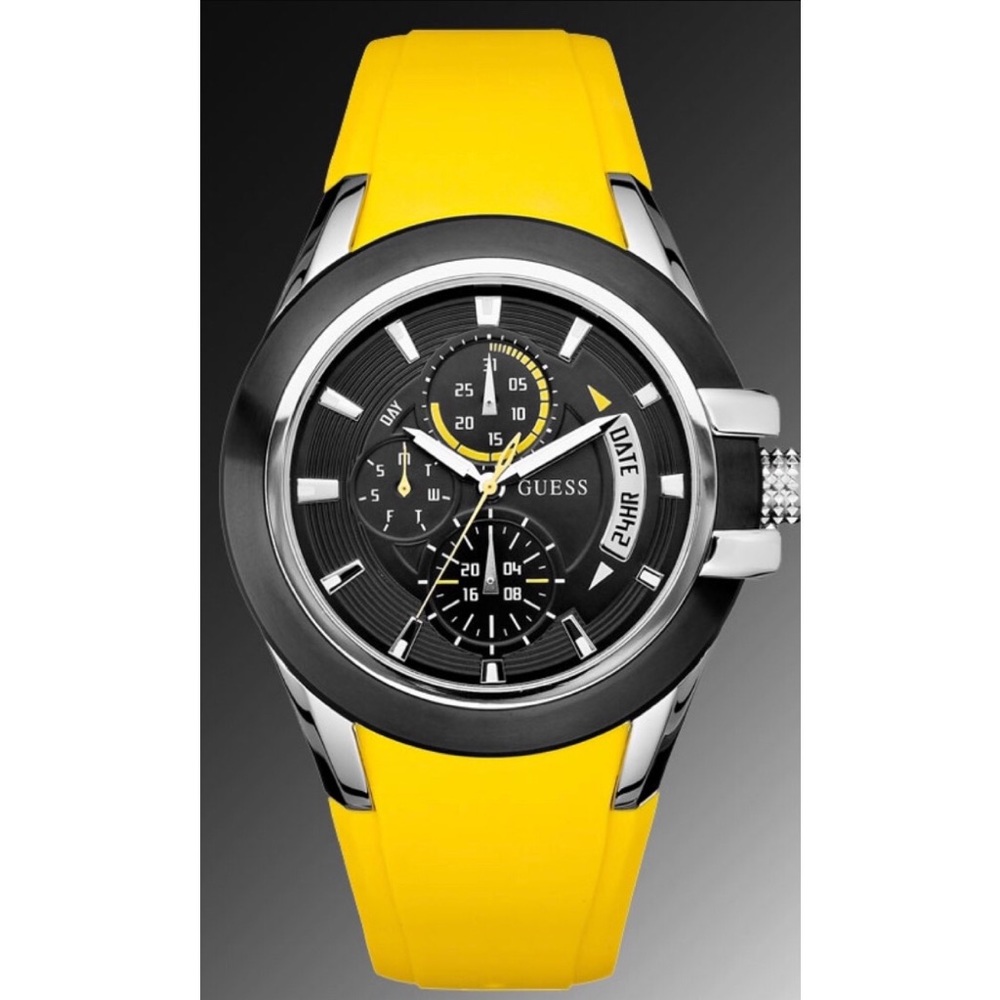 GUESS Men's Watch Yellow Silicone Strap U10575G5